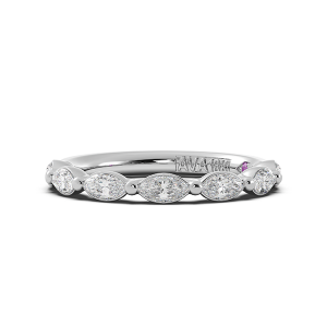 Marquise Signature Cup East West Halfway Wedding Band