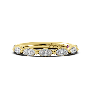 Marquise Signature Cup East West Halfway Wedding Band
