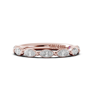Marquise Signature Cup East West Halfway Wedding Band