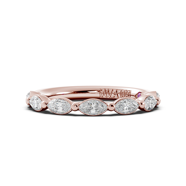 Marquise Signature Cup East West Halfway Wedding Band