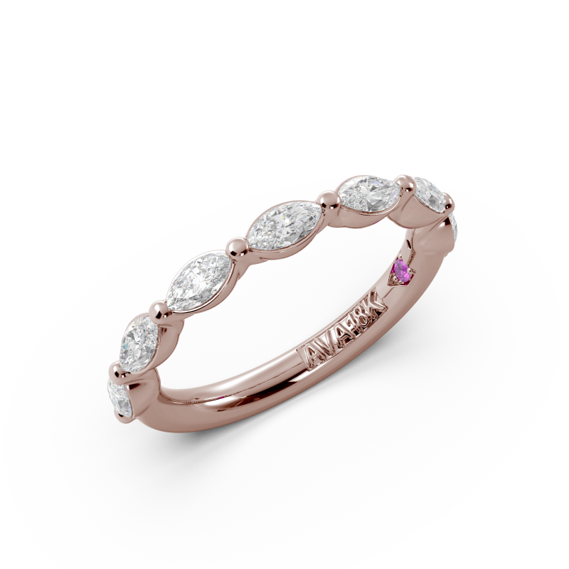 Marquise Signature Cup East West Halfway Wedding Band