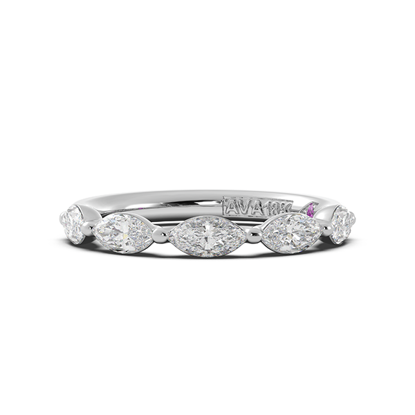 Marquise Signature Cup East West Halfway Wedding Band