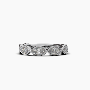 Marquise Bezel Halfway Wedding Band