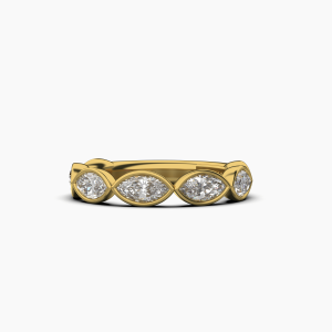 Marquise Bezel Halfway Wedding Band