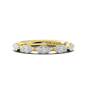 Marquise Signature Cup East West Halfway Wedding Band