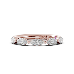 Marquise Signature Cup East West Halfway Wedding Band