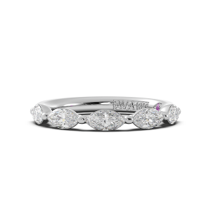 Marquise Signature Cup East West Halfway Wedding Band