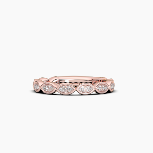 Marquise Bezel Halfway Wedding Band