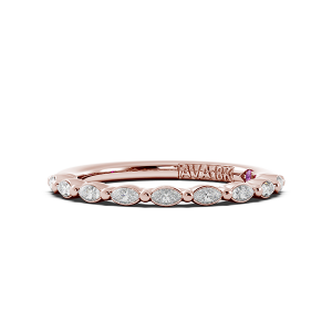 Marquise Signature Cup East West Halfway Wedding Band