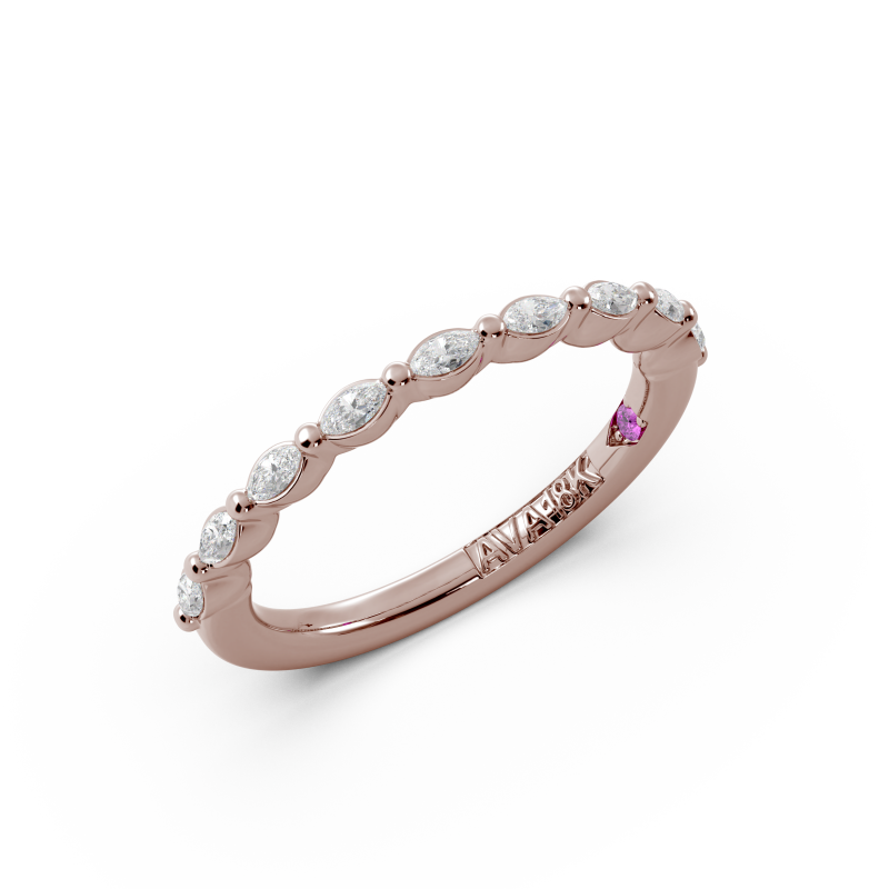 Marquise Signature Cup East West Halfway Wedding Band