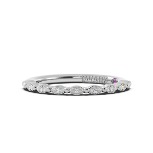 Marquise Signature Cup East West Halfway Wedding Band