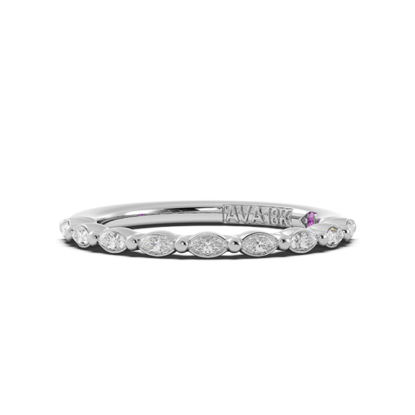 Marquise Signature Cup East West Halfway Wedding Band