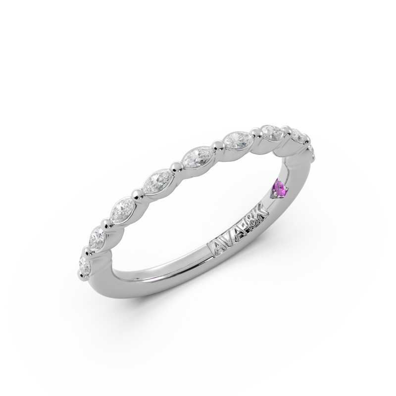 Marquise Signature Cup East West Halfway Wedding Band