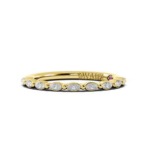Marquise Signature Cup East West Halfway Wedding Band