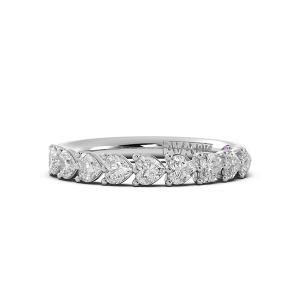Heart Signature Cup East West Halfway Wedding Band