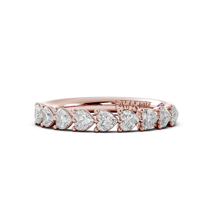 Heart Signature Cup East West Halfway Wedding Band