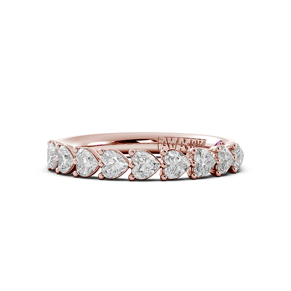 Heart Signature Cup East West Halfway Wedding Band