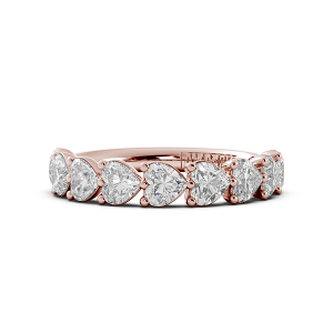 Heart Signature Cup East West Halfway Wedding Band