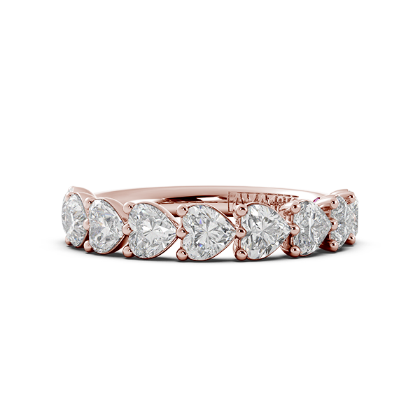 Heart Signature Cup East West Halfway Wedding Band