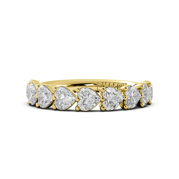 Heart Signature Cup East West Halfway Wedding Band