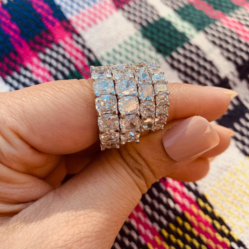 Cushion Bezel Eternity Ring