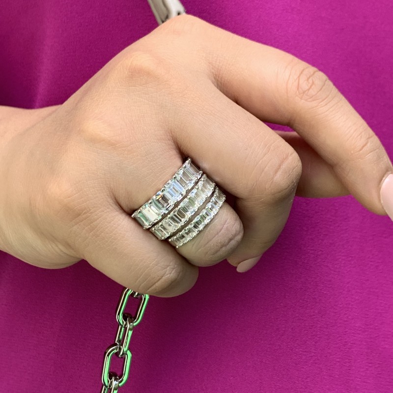 Emerald Bezel Eternity Ring