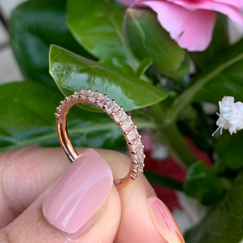 Emerald Signature Cup East West Eternity Wedding Band