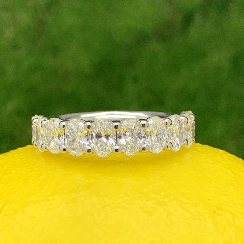 Oval Signature Cup East West Halfway Wedding Band