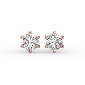 Round 6 Prong Earrings