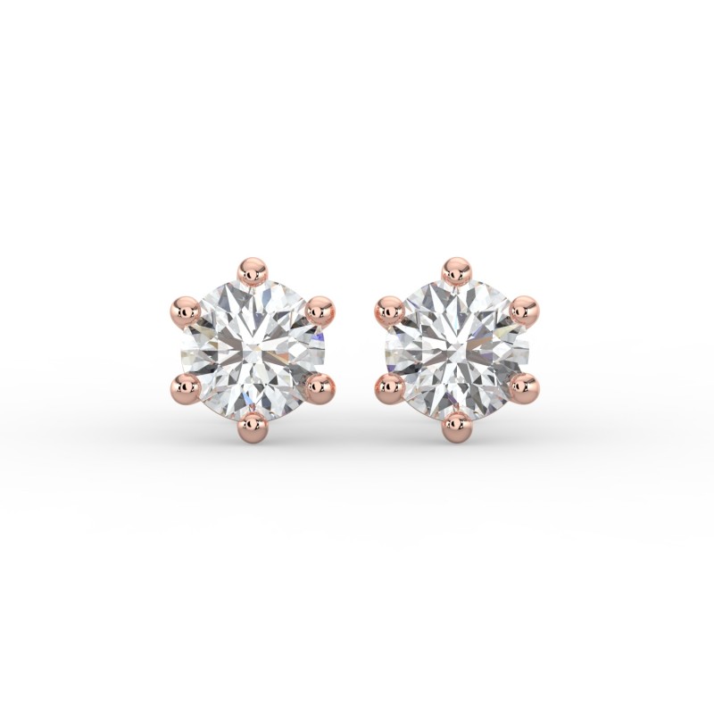 Round 6 Prong Earrings