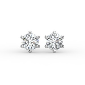 Round 6 Prong Earrings