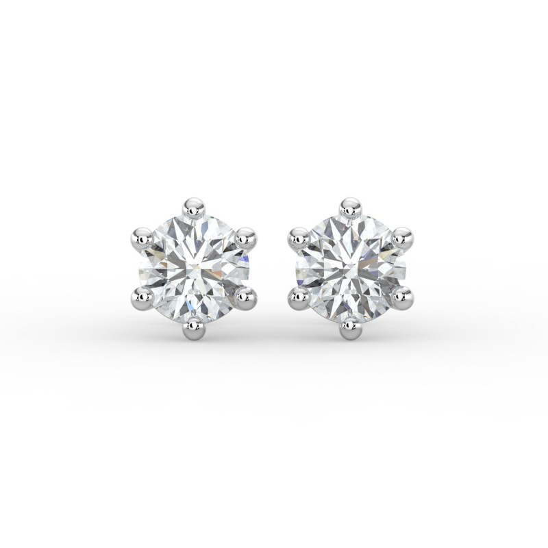 Round 6 Prong Earrings