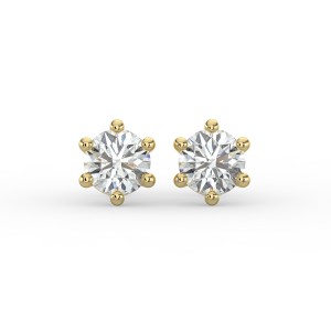 Round 6 Prong Earrings