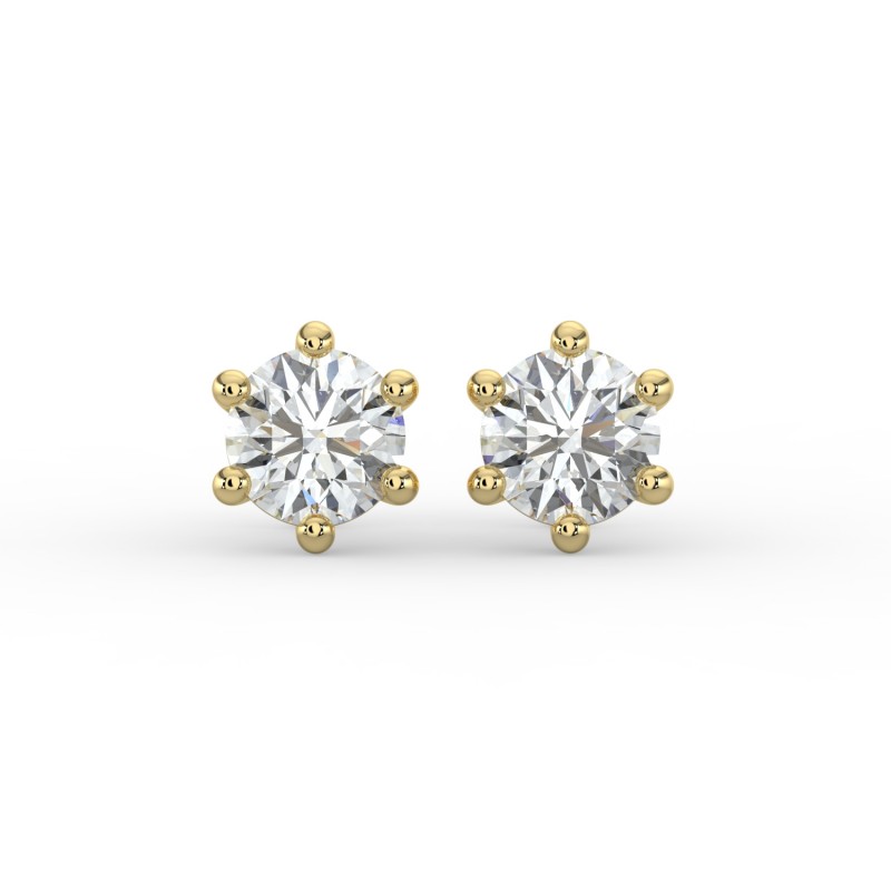 Round 6 Prong Earrings
