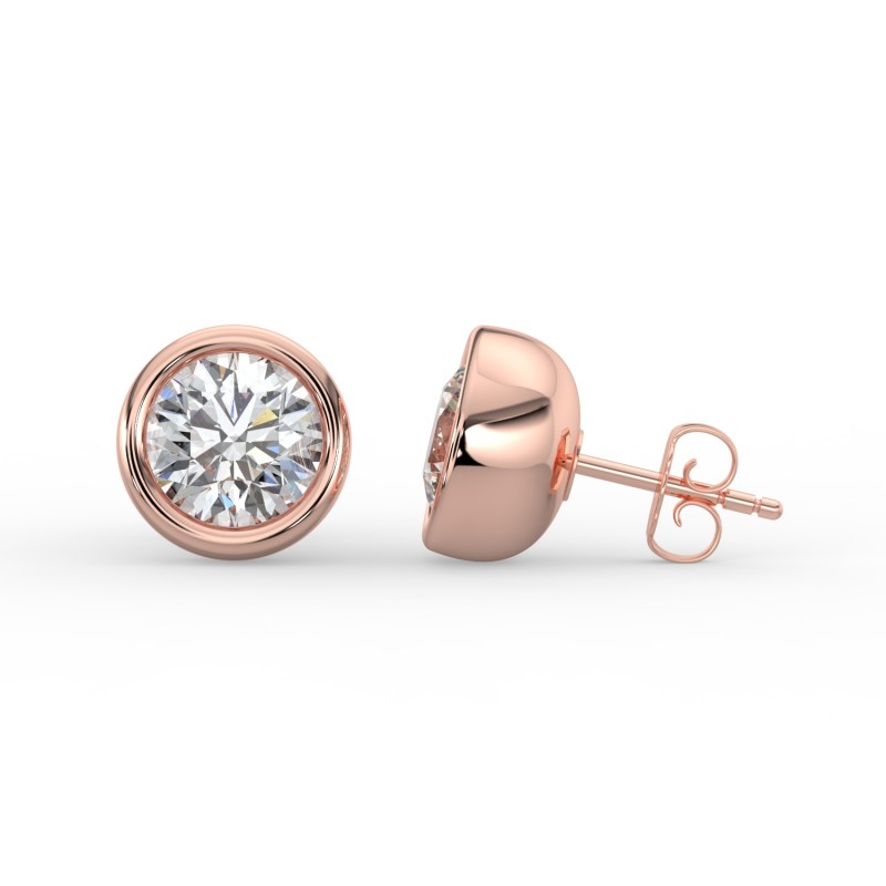 Round Bezel Earrings