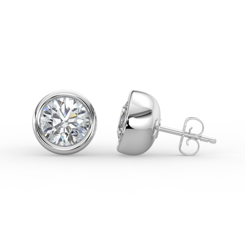 Round Bezel Earrings