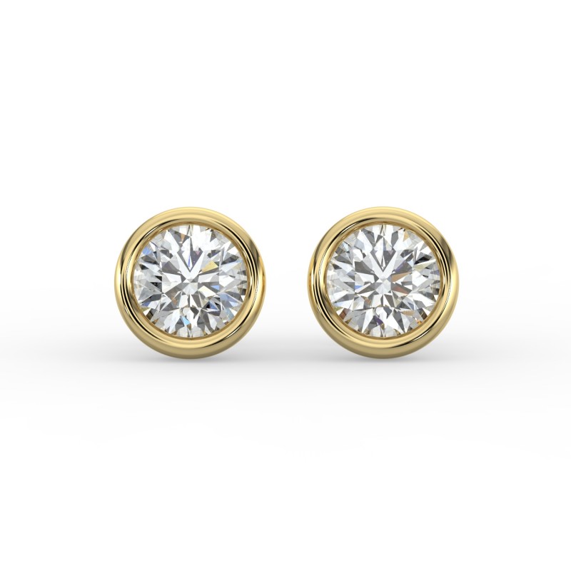 Round Bezel Earrings
