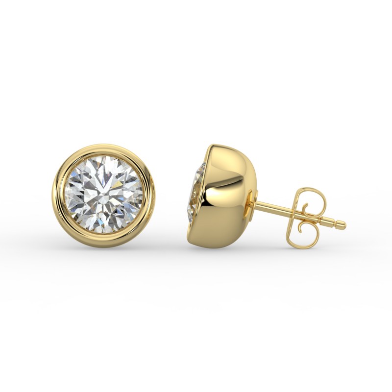 Round Bezel Earrings