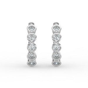 Round Huggie Bezel Earrings
