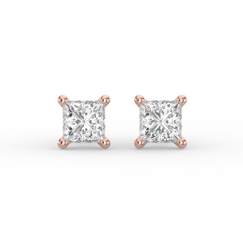 Princess 4 Prong Earrings