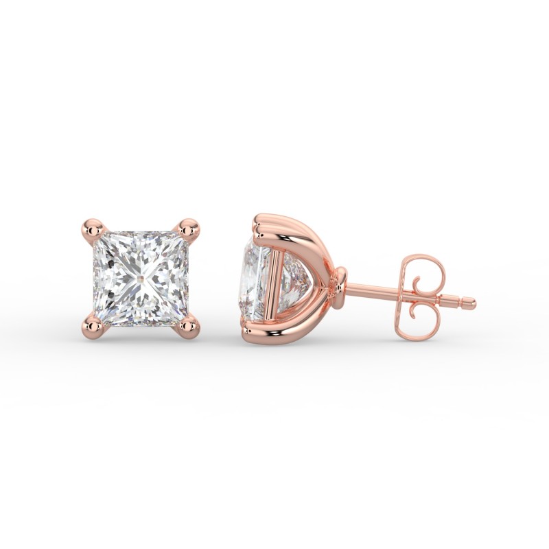 Princess 4 Prong Earrings