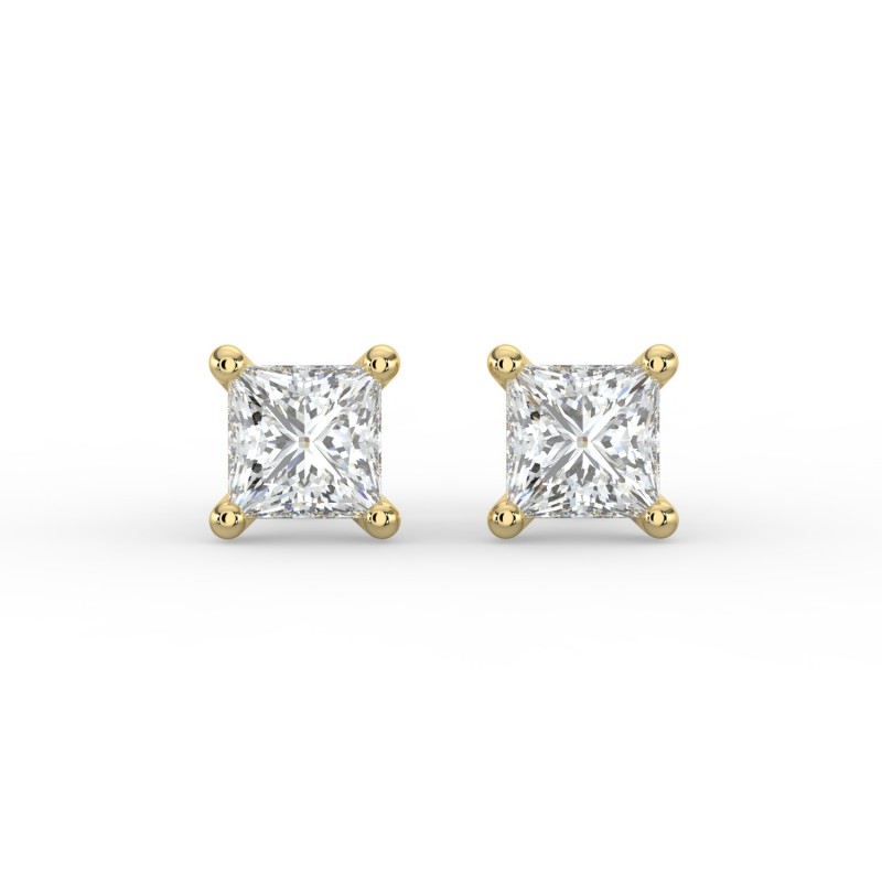 Princess 4 Prong Earrings