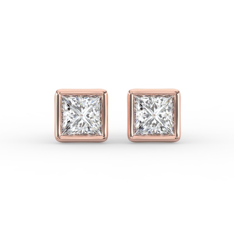 Princess Bezel Earrings