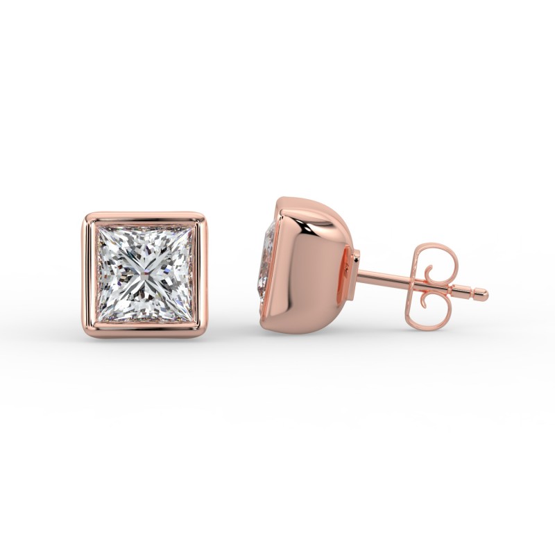 Princess Bezel Earrings