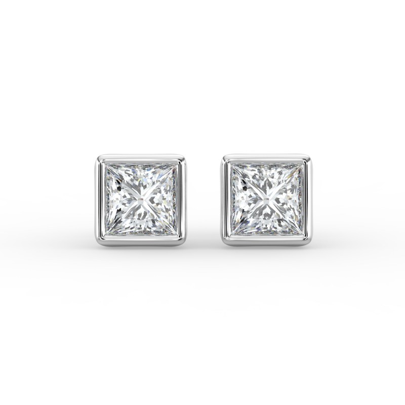 Princess Bezel Earrings