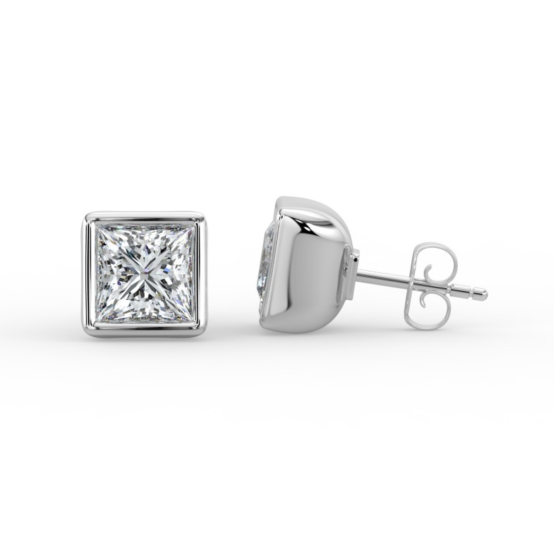 Princess Bezel Earrings