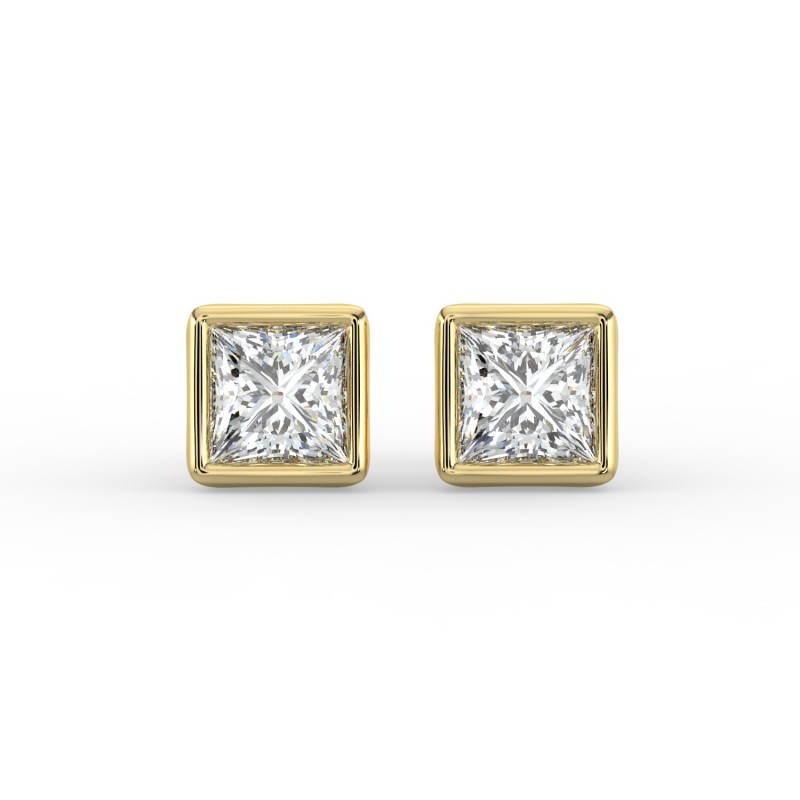 Princess Bezel Earrings