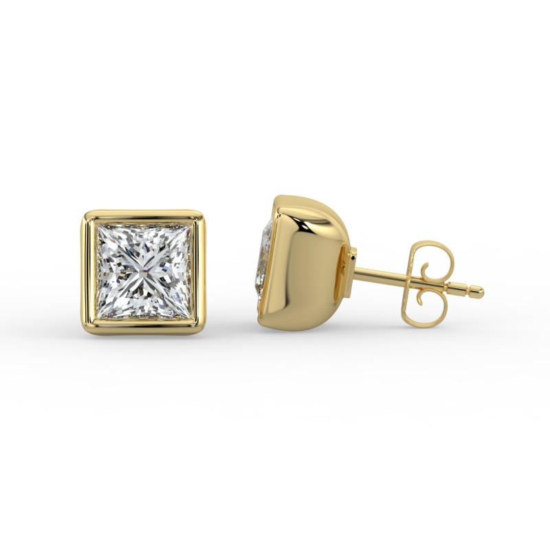 Princess Bezel Earrings
