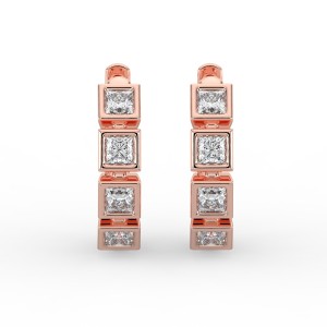 Princess Huggie Bezel Earrings