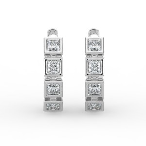 Princess Huggie Bezel Earrings